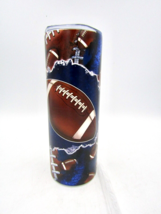 Football Sport 20 oz Stainless Steel Tumbler Cup with Lid &amp; Plastic Straw - $19.75