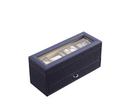 Glass &amp; Leather Jewelry Display - Blue - $44.99