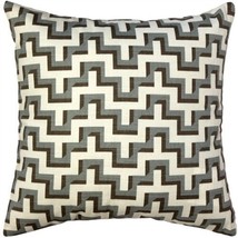 Pillow Decor - Gray Brown Zig Zag Throw Pillow 17x17 (FC1-0019-03-17) - £23.88 GBP