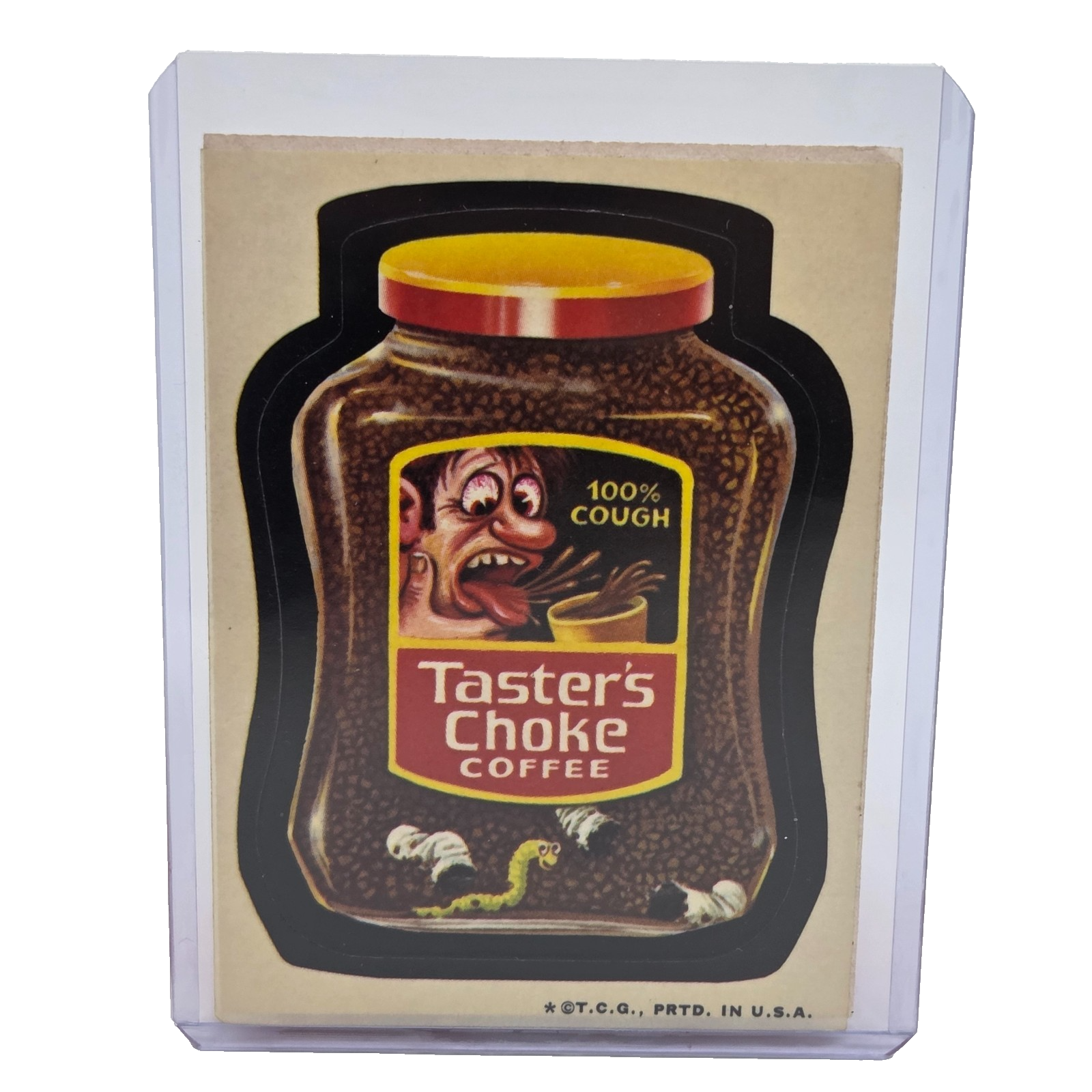 VINTAGE TOPPS 1970&#39;s WACKY PACKAGES STICKER TASTER&#39;S CHOKE COFFEE 100% C... - $4.75