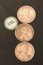 Lincoln Wheat Penny 1919 P, 1919 D and 1919 S AA20-7459 Antique - £47.17 GBP