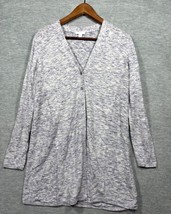 J Jill Womens Cardigan Sweater M Light Blue Heather Knit Mid Length Line... - $424.04 MXN
