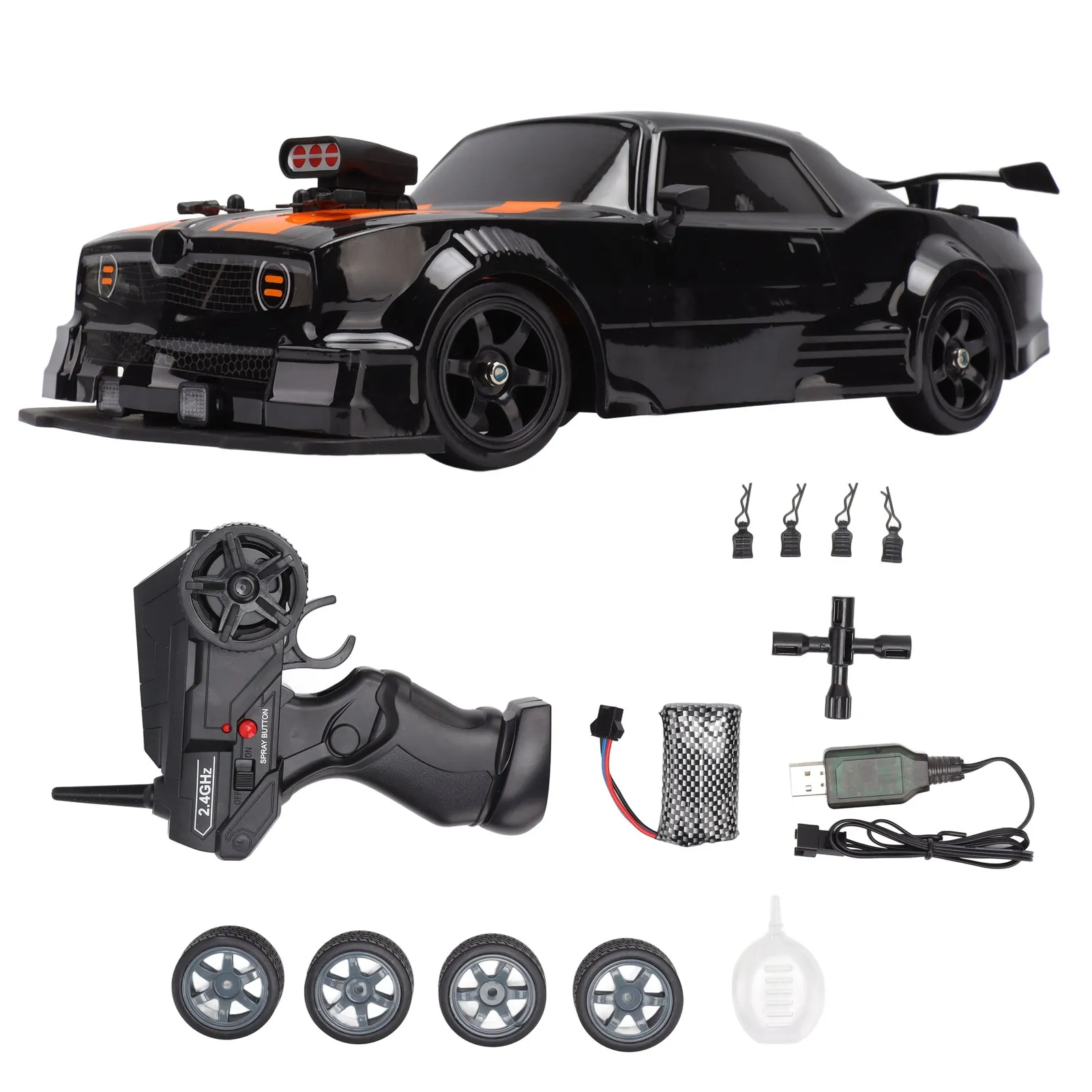 16A04 1/16 RC Drift Car Simulated 4 Wheel Drive with LED Light Remote Control - £44.42 GBP