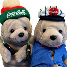Coca Cola Bean Bag Seals 2 Plush Stuffed Animals with Tags Vintage 1997 and 1998 - £9.17 GBP