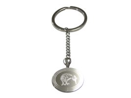 Silver Toned Oval Etched Kiwi Bird Pendant Keychain - £28.12 GBP