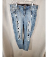 Torrid Jeans Womens  Bombshell Skinny Destructed Distressed size 14R - £11.02 GBP