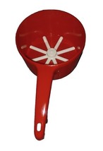Vintage Kitchen Flour Sifter Plastic White/Red Retro - $11.00