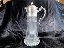 Glass Wine Server with Silver Metal Lid and Ice Insert # 23501 - £42.55 GBP
