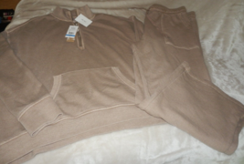 New Womens Xl C &amp; C California 2 Pc Lounge Pants &amp; Top Brown Tan Sweatsuit - £32.32 GBP