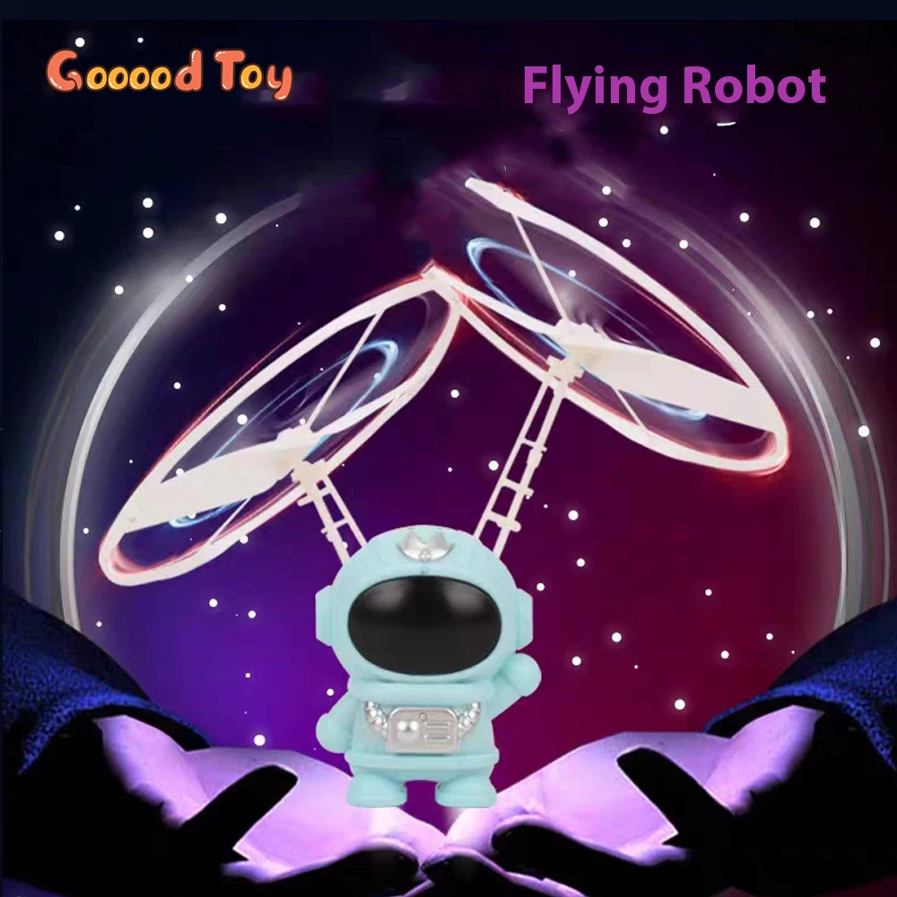 Flying Robot UFO Toy Spaceman Drone Gesture Sensing Fly Astronaut Spacecraft - £10.27 GBP+