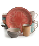 Gibson Home Color Vibes Pastel 12 Piece Mix And Match Stoneware Dinerwar... - £76.18 GBP