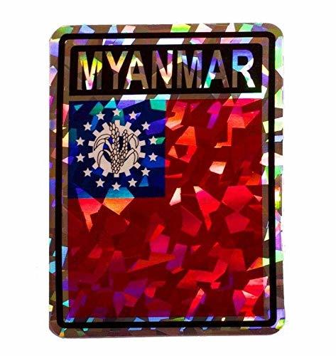 Myanmar Country Flag Reflective Decal Bumper Sticker - $2.88