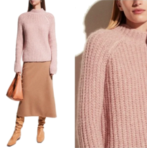 Vince Alpaca Blend Sweater XLarge Beet Root Pink $425 Ribbed Raglan Pull... - £138.41 GBP