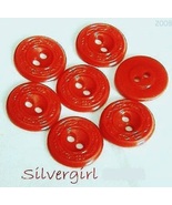2 Holed Red patterned Round Vintage Plastic Buttons - £3.98 GBP