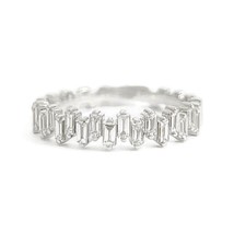 Authenticity Guarantee 
Jagged Baguette Diamond Statement Band Ring 14K White... - £1,274.97 GBP