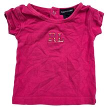 Ralph Lauren Baby Girls Pink RL Logo Short Sleeve T-Shirt 9M Retro Vinta... - $11.88