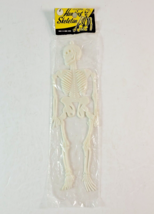 Vintage Plastic Hong Kong 8&quot; Inch Hanging Skeleton Halloween Toy 1970s NOS New - £14.23 GBP