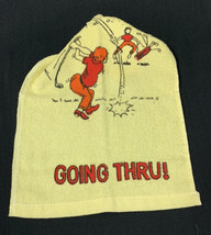 Vintage “Going Thru” Yellow Cotton Golf Bag Towel Humorous Funny - £6.76 GBP