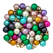 50 Bulk Pearl Charms Gold Crystal Rondelle Bead Drop 13x8mm Assorted Colors - £7.62 GBP