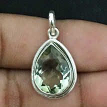 925 Sterling Silver Pendant Necklace Green Amethyst Handmade Jewelry PS-1112 - £33.04 GBP