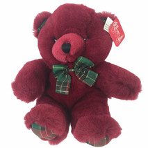 Dandee Christmas Burgundy Bear 10” Plush  Bow Tie With Tags - £9.48 GBP