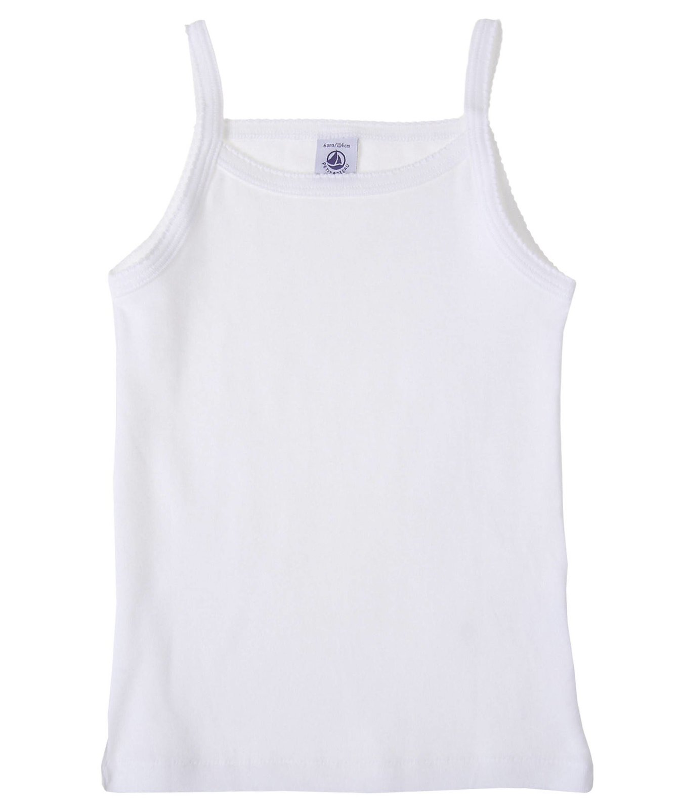 PETIT BATEAU Girls Underwear-Undershirt 1 PK. Solid White Sizes 2-18 Sty... - $22.99