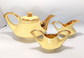 Vintage Pearl China Homer Laughlin 22Kt Gold Vintage Teapot, Sugar &amp; Creamer Set - $40.00