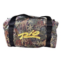 Vintage Rio Jungle Print Tapestry Weekender Luggage Duffel Bag With Blac... - £27.92 GBP