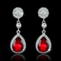 Fashion Shiny Drop Crystal Four Color 2022New Earrings Ladies Drop Full Earrings - £7.30 GBP