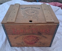 Vintage Early Times Whiskey Since 1860 Wooden Box W/ Hinged Lid - $168.29