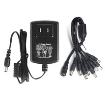 [Ul Certified] Ac 100-240V To Dc 12V 3A Power Supply Adapter With 8 Way Splitter - £20.45 GBP