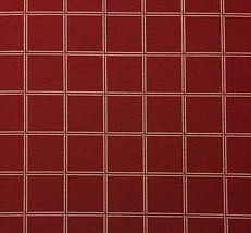 Ballard Designs Windsor Crimson Red Sunbrella Check Fabric 2.1 Yards 54&quot;W - £26.54 GBP