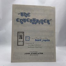 The Entertainer Piano Sheet Music Scott Joplin, John Stark &amp; Son - £7.03 GBP