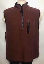 The Territory Ahead Men Vest XL Lambswool 3/4 Zip Deep Red Sweater Media Pocket - £15.56 GBP
