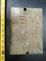 9LL91 Block Of Metal, About 7.7 Specific Gravity, Marked &quot;Bu&quot; &quot;H&quot;, &quot;99.99+&quot;, Gc - £150.11 GBP