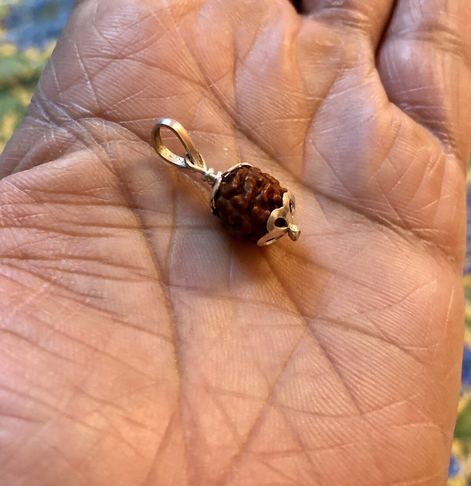 925 Silver + 5 Mukhi RUDRAKSHA Panchmukhi Rudraksh 5 Face Rudraksham Pen... - $11.48