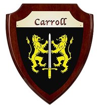 Carroll Irish Coat of Arms Shield Plaque - Rosewood Finish - £34.51 GBP