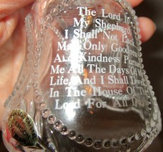 Vintage EMSON 24% Lead Crystal The Lord Is My Shepard Glass Bell Praying Hands - £11.35 GBP