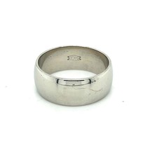 7.4mm Wedding Band Ring REAL Solid 10K White Gold 5.5 g Size 7.25 - £366.25 GBP