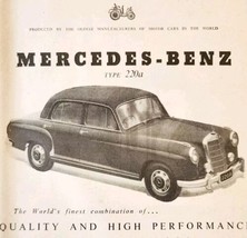 1954 Mercedes Benz Type 220a Import Advertisement Autocar Automobilia DW... - $29.99