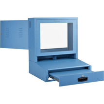 LCD Counter Top Security Computer Cabinet Blue 24-1/2&quot;W x 22-1/2&quot;D x 29-... - £358.66 GBP