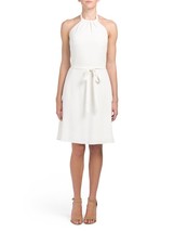 NWT Theory Nayline R in Ivory Elevate Crepe Belted Halter Dress 10 $285 - £41.09 GBP