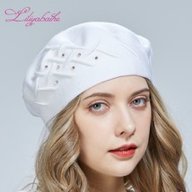 Liliyabaihe  women winter hat  knit berets  High-end s of the same color decorat - £151.84 GBP