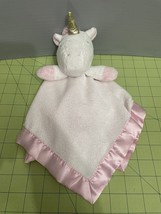 Target Cloud Island White With Pink Satin Unicorn Lovey Security Blanket - £8.64 GBP