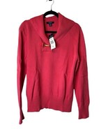 Chaps Hot Pink  Shawl Collar 100% Cotton Knit Sweater Women’s XL NWT - $54.16 CAD