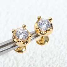 Luxury Quality Brand Classical Minimalism 1 Stone Stud Earrings Trend 925 Sterli - £51.11 GBP