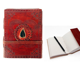 Paper Pocket Diary Journal Notebook Buffalo Leather Handmade Dark  Blank... - $22.43
