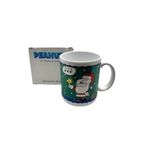 Snoopy Peanuts Green Christmas Snoopy Santa Coffee Mug 44036 Willits Vtg Box - £16.17 GBP