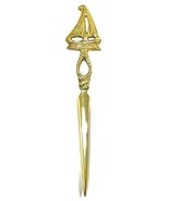 Brass Sailing Ship Sail Boat Letter Opener Desk Accessory 9 1/2” Inches - $33.60 CAD