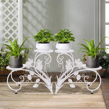 4 Tiered Elegant Classic Plant Stand Metal Garden Standing Flower Pot Ra... - £51.74 GBP